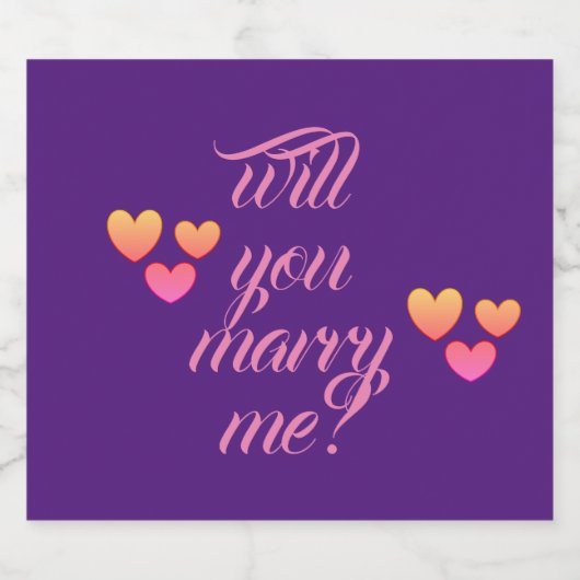 Wil je met me trouwen Sparkling Wine flesetiketten Sparkling Wijnetiket (Enkel label)