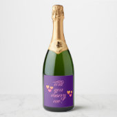 Wil je met me trouwen Sparkling Wine flesetiketten Sparkling Wijnetiket (Voorkant)
