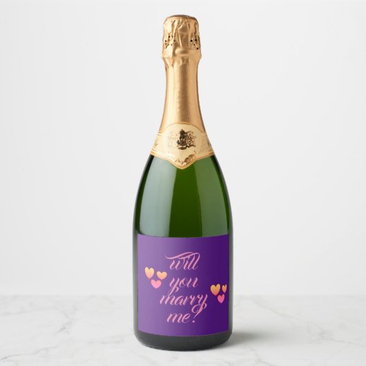 Wil je met me trouwen Sparkling Wine flesetiketten Sparkling Wijnetiket (Voorkant)