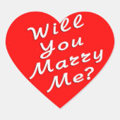 Wil je met me trouwen? Sticker (Voorkant)