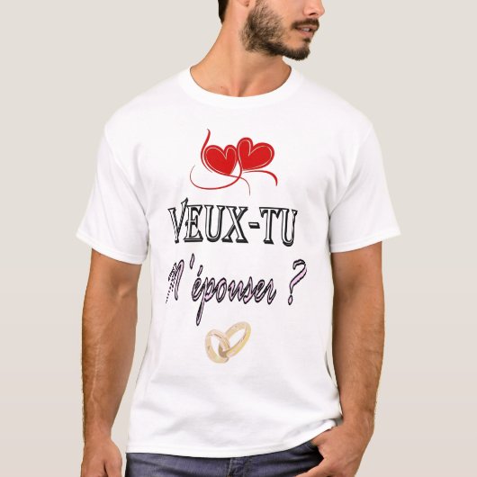 Wil je met me trouwen? t-shirt (Voorkant)