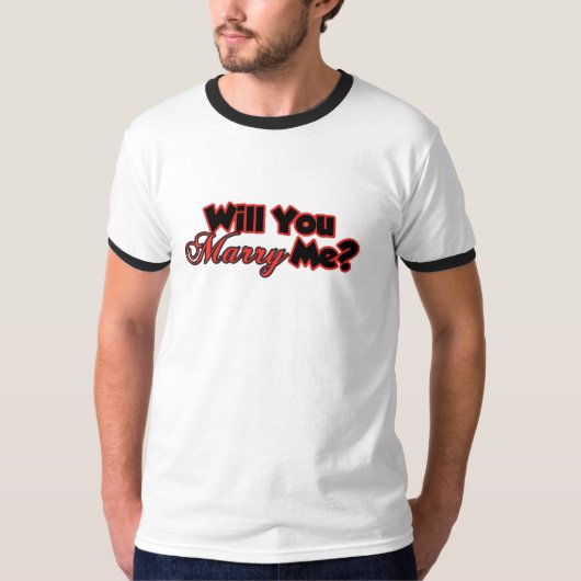 Wil je met me trouwen? t-shirt (Voorkant)