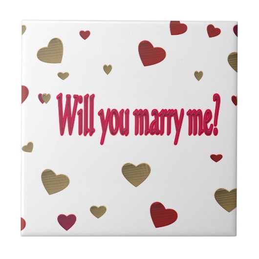 Wil je met me trouwen? tegeltje (Voorkant)
