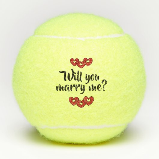 Wil je met me trouwen? Tennisbal Tennisballen (Voorkant)