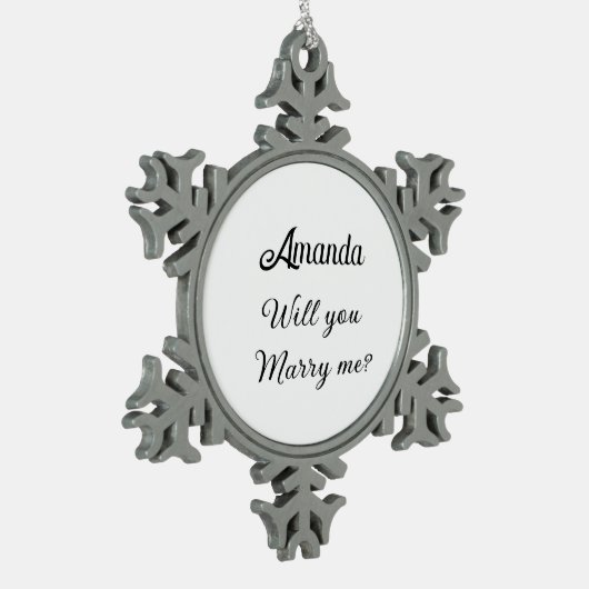 Wil je met me trouwen? tin sneeuwvlok ornament (Links)