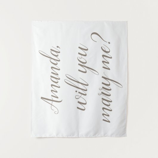 Wil je met me trouwen Trouw achtergrond wandkleed (Voorkant)