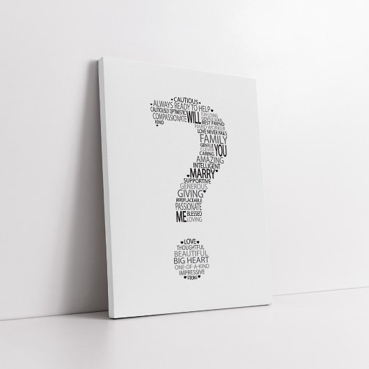 Wil je met me trouwen typografie? canvas afdruk