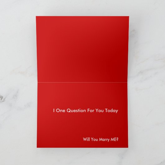 Wil je met me trouwen Valentijn? Feestdagen Kaart (Binnen)