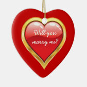 Wil je met me trouwen? Valentijnsdag Keramisch Ornament (Rechts)
