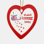 Wil je met me trouwen? Valentijnse helikopterliefd Keramisch Ornament (Links)