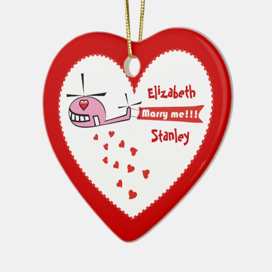Wil je met me trouwen? Valentijnse helikopterliefd Keramisch Ornament (Links)