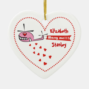 Wil je met me trouwen? Valentijnse helikopterliefd Keramisch Ornament