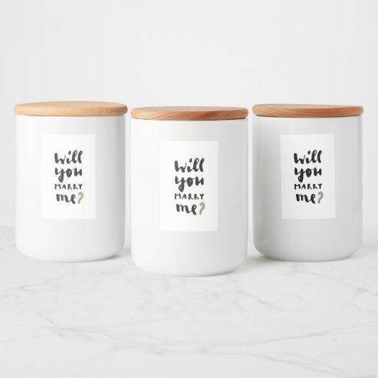 Wil je met me trouwen? voedselcontainer etiket (Flessen)