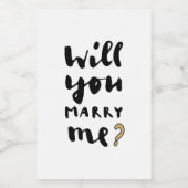 Wil je met me trouwen? voedselcontainer etiket (Enkel label)