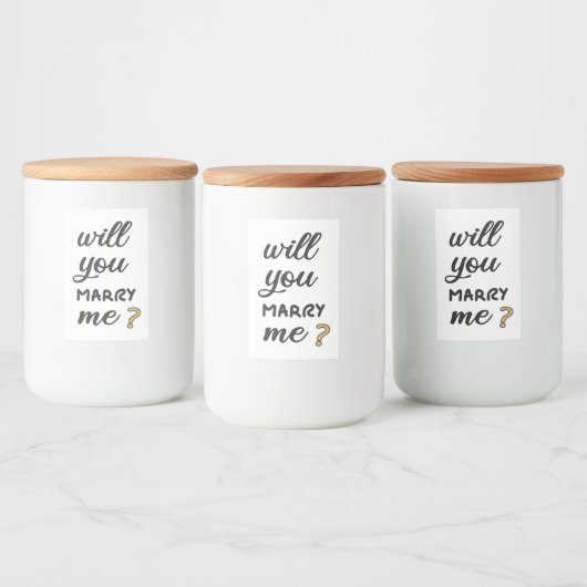 Wil je met me trouwen? voedselcontainer etiket (Flessen)