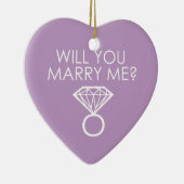 Wil je met me trouwen? voorstel diamanten ring keramisch ornament (Rechts)