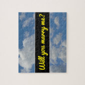 Wil je met me trouwen?; White/Grey Clouds en Blue Legpuzzel (Verticaal)