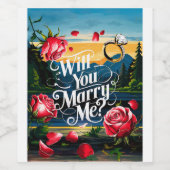 Wil je met me trouwen? wijn etiket (Enkel label)