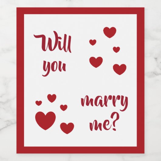 wil je met me trouwen wijn label van dalDesignNZ Wijn Etiket (Enkel label)