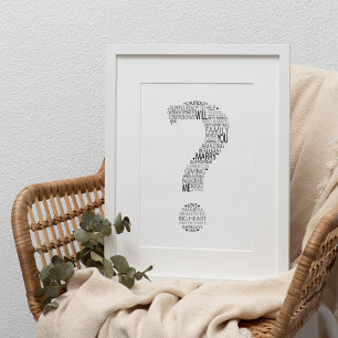 Wil je met me trouwen Word Cloud? Poster