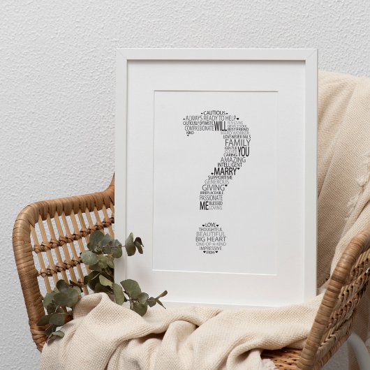 Wil je met me trouwen Word Cloud? Poster