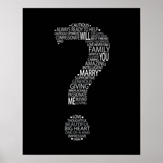 Wil je met me trouwen Word Cloud Poster? Poster (Voorkant)