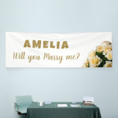 Wil je met me trouwen Yellow Rose Romantic Proposa Spandoek (Beurs)