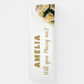 Wil je met me trouwen Yellow Rose Romantic Proposa Spandoek (Verticaal)