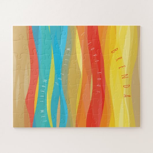 Wil je met me trouwen Zonny Waves Jigzaag Puzzle Legpuzzel (Horizontaal)