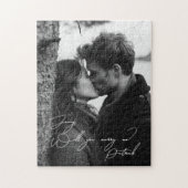 Wil je met me trouwen zwart-wit foto puzzel legpuzzel (Verticaal)