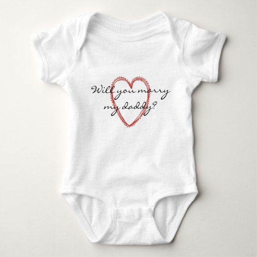 Wil je met mijn vader trouwen? Baby Tshirt (Voorkant)