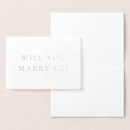 Wil je met ons trouwen als ambtenaar minimalistisc folie kaarten