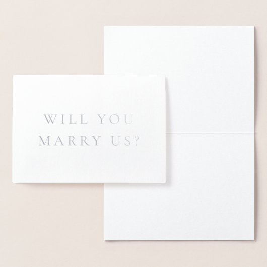 Wil je met ons trouwen als ambtenaar minimalistisc folie kaarten (Display)