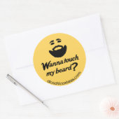 Wil je mijn baard aanraken? ronde sticker (Envelop)