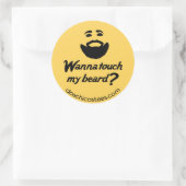 Wil je mijn baard aanraken? ronde sticker (Tas)