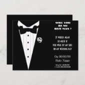 Wil je mijn beste man ? mijn bruidsjonkers zijn? uitnodiging briefkaart (Voorkant / Achterkant)