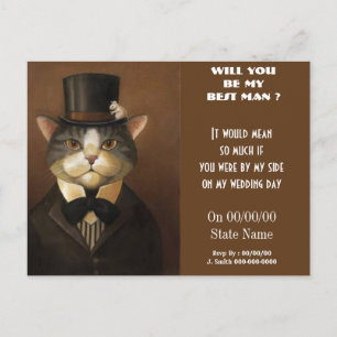 Wil je mijn beste man ? mijn bruidsjonkers zijn? uitnodiging briefkaart