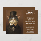 Wil je mijn beste man ? mijn bruidsjonkers zijn? uitnodiging briefkaart (Voorkant / Achterkant)