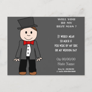 Wil je mijn beste man ? mijn bruidsjonkers zijn? uitnodiging briefkaart