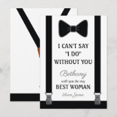 Wil je mijn beste vrouw zijn - Tuxedo Stropdas Bra Kaart (Voorkant / Achterkant)