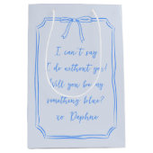 Wil je mijn blauwe koket elegant zijn? medium cadeauzakje (Voorkant)