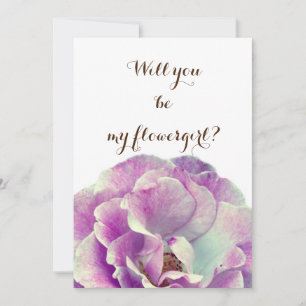 Wil je mijn bloemenmeisje Roze Roos zijn Kaart