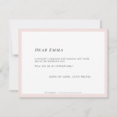 Wil je mijn bloemenmeisje zijn bloem minimalist kaart (Achterkant)