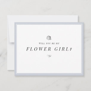Wil je mijn bloemenmeisje zijn bloem minimalist kaart