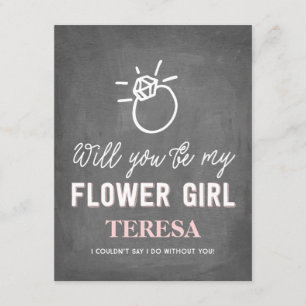 Wil je mijn bloemenmeisje zijn   Bruidsmeisje Kaart
