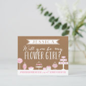 Wil je mijn bloemenmeisje zijn | Bruidsmeisje Kaart (Staand voorkant)