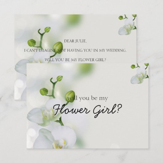 Wil je mijn bloemenmeisje zijn | Elegante Orchidee (Voorkant / Achterkant)