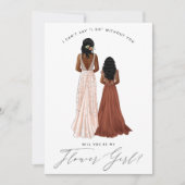 Wil je mijn bloemenmeisje zijn? Meisjes in jurken Kaart (Voorkant)