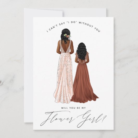 Wil je mijn bloemenmeisje zijn? Meisjes in jurken Kaart (Voorkant)