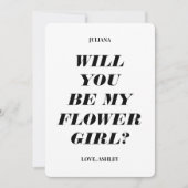 Wil je mijn bloemenmeisje zijn? Moderne tekst uitn Kaart (Voorkant)